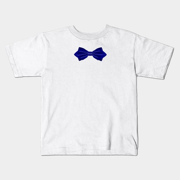 Blue Dinner Bow Tie Funny Gift Kids T-Shirt by HappyGiftArt